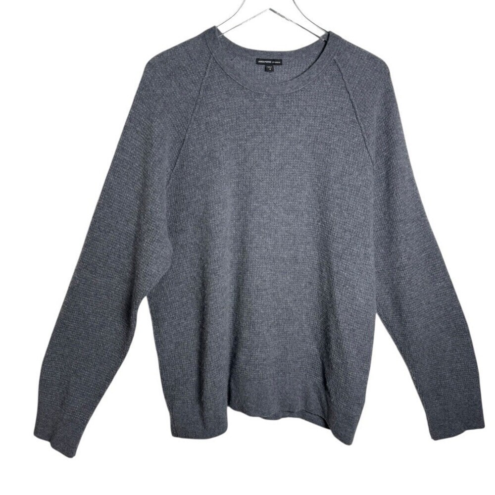 James Perse 100% Cashmere Sweater Men's size 4 size XL  Gray Quiet Luxury